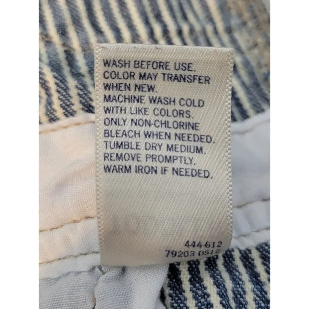 OshKosh B'gosh Vestbak Hickory Stripe Overalls 3T Blue White Railroad Stripes